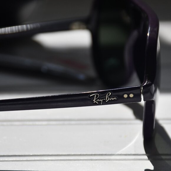 Ray-Ban Women’s 4125 Cats 5000 Aviator Sunglasses Purple Frame - Picture 4 of 6